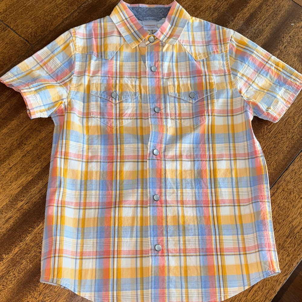 Gymboree boys multicolor plaid button shirt